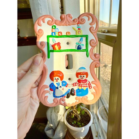 Vintage Raggedy Ann and Andy Light Switch Cover - Picture 3 of 5